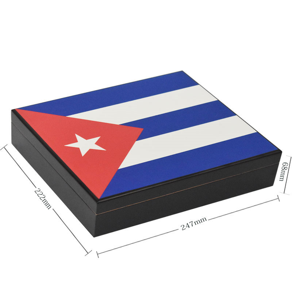 Humidor zwart met Cuba vlag