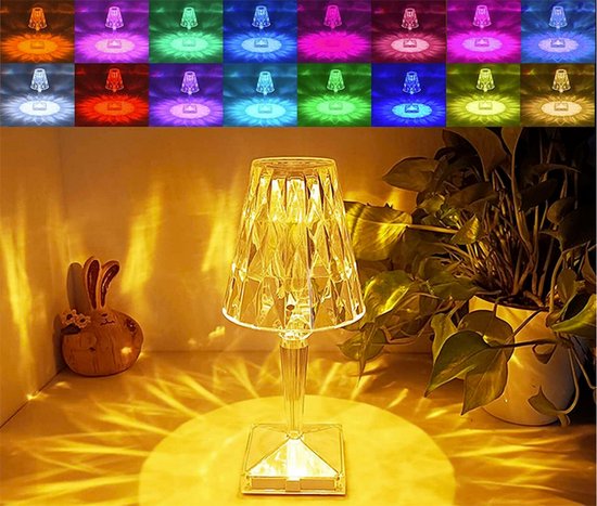 Crystal Lamp 3 Lichtstanden - Oplaadbaar