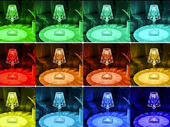 Crystal Lamp 3 Lichtstanden - Oplaadbaar