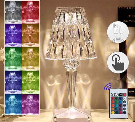 Crystal Lamp 3 Lichtstanden - Oplaadbaar