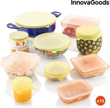 Innovagoods- Siliconen deksels-Verstelbaar deksels-Robuust en Duurzaam-Herbruikbaar-10 stuks