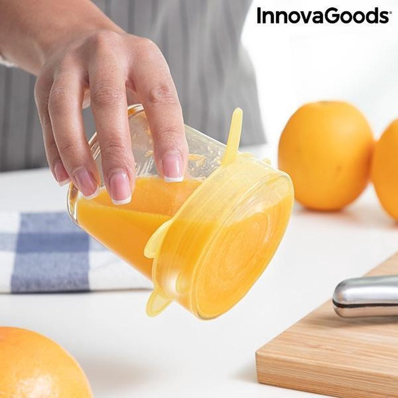 Innovagoods- Siliconen deksels-Verstelbaar deksels-Robuust en Duurzaam-Herbruikbaar-10 stuks