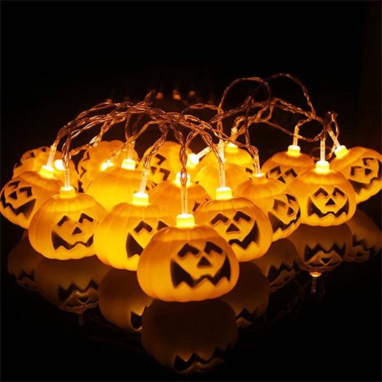 Halloween lichtsnoer pompoen - 2 meter - Oranje