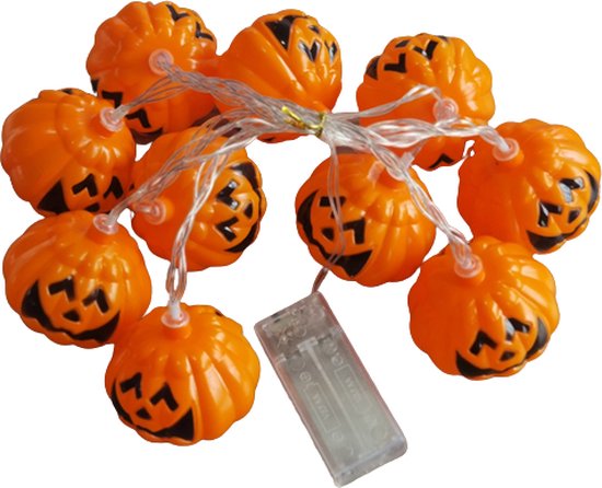 Halloween lichtsnoer pompoen - 2 meter - Oranje
