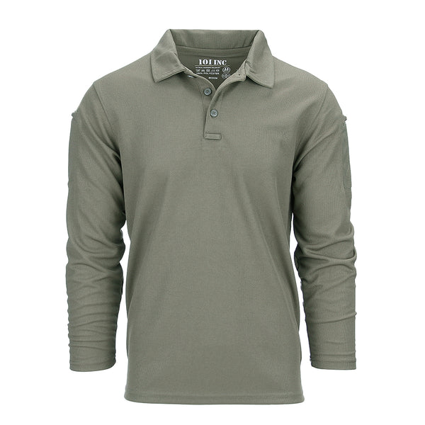 101INC Tactical Polo Quick Dry Lange Mouw - Groen