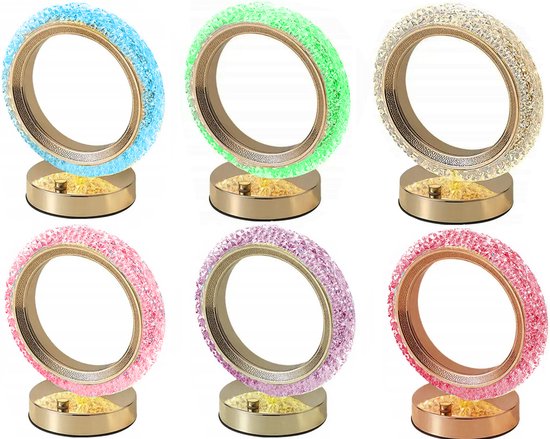 Kristallen Tafellamp Ring - Meerdere standen kleuren