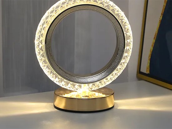 Kristallen Tafellamp Ring - Meerdere standen kleuren