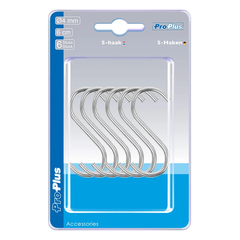 ProPlus S-Haak - Ø 4 mm 6 cm 6 stuks - Blister