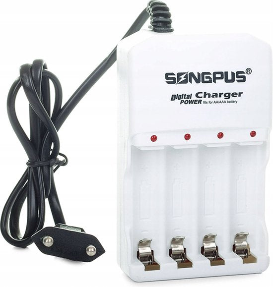 Oplaadbare batterijlader AA & AAA, inlusief : 4x AA-oplaadbare batterijen
