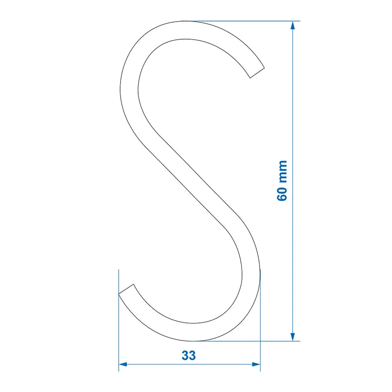 ProPlus S-Haak - Ø 4 mm 6 cm 6 stuks - Blister