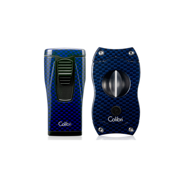 Colibri Gift Set Monaco Carbon+ V-Cut Carbon Blue