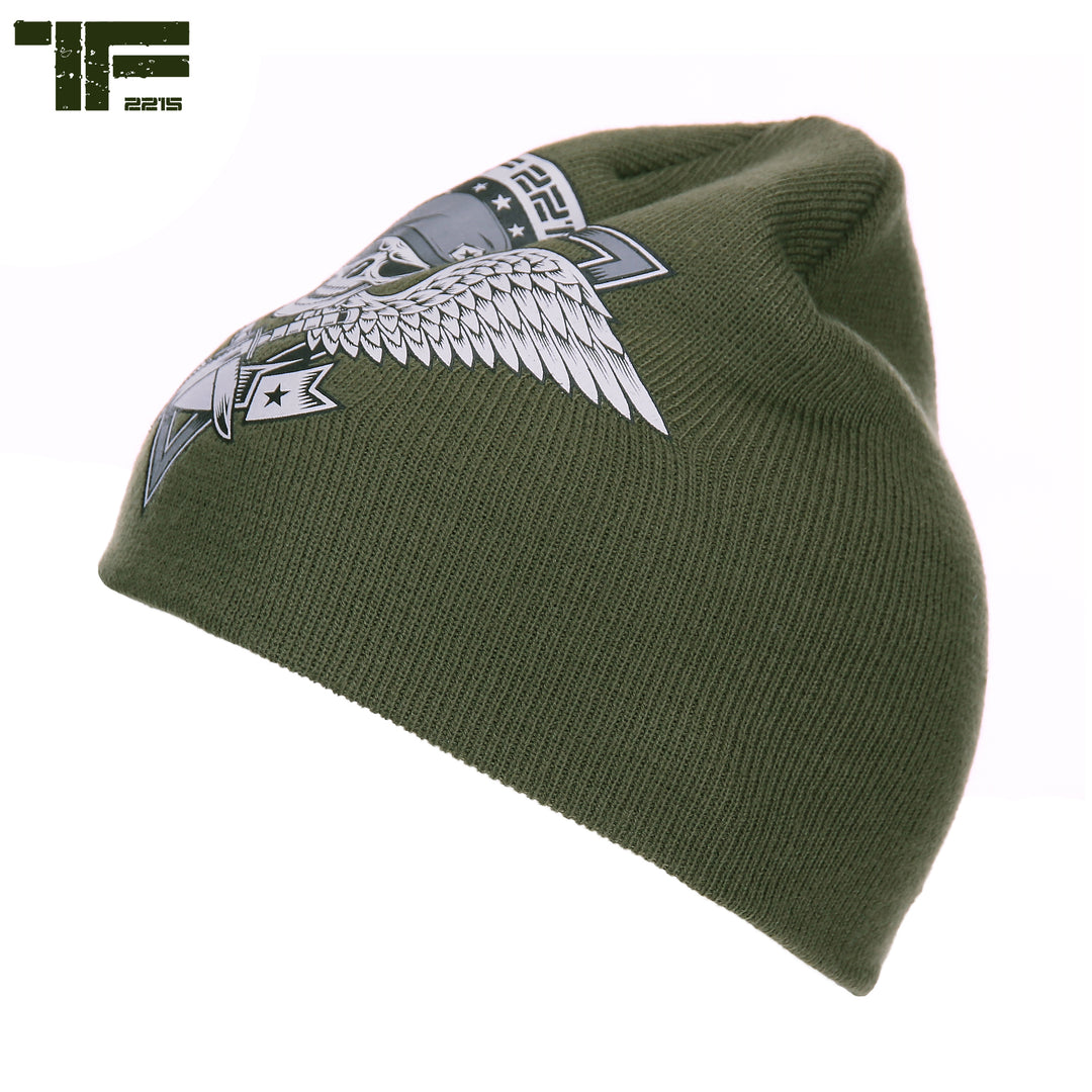 TF-2215 Beanie skull &amp; wings - Groen