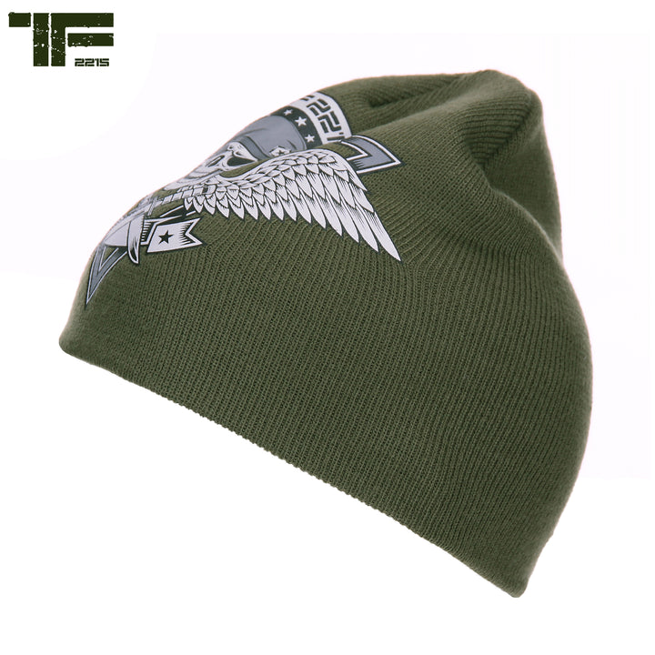 TF-2215 Beanie skull &amp; wings - Groen