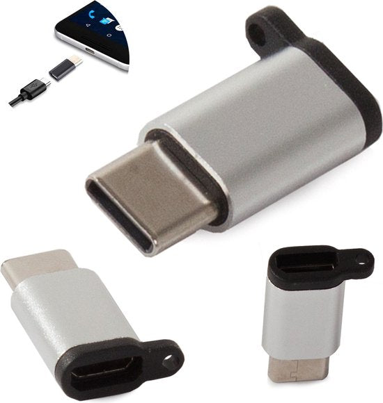 USB micro naar USB C adapter 5 Stuks Grijs - USB-C-standaard: 3.0, 3.1