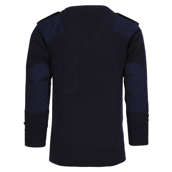 Fostex Trui V-Hals 50/50 Wol - Blauw