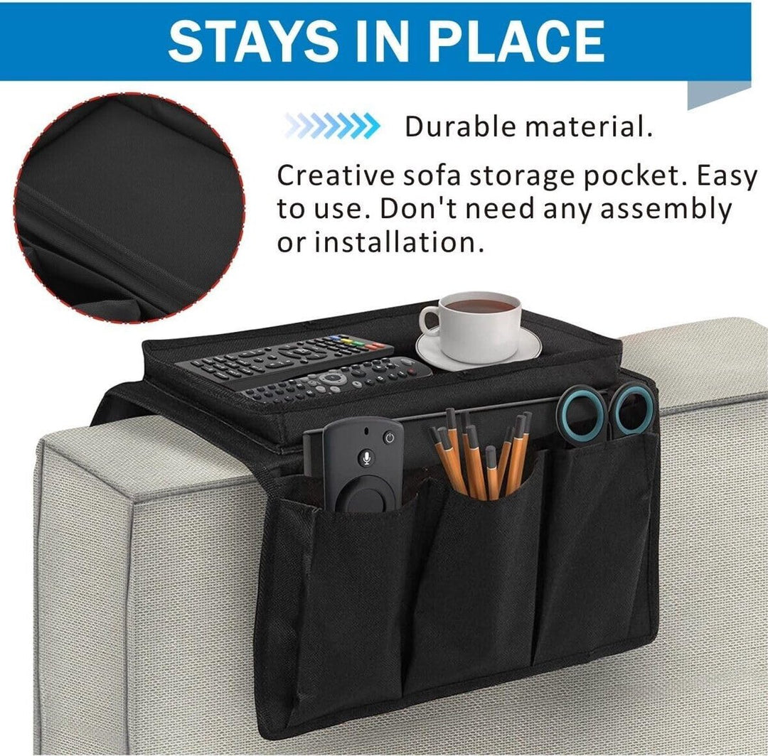 Sofa Armsteun Organizer Met Bekerhouder Lade, Bank Caddy TV Afstandsbediening Opslag Houder voor Mobiele Tabletten Tijdschriften Boek Bril Kabels Drinker Snacks Houder Pouch