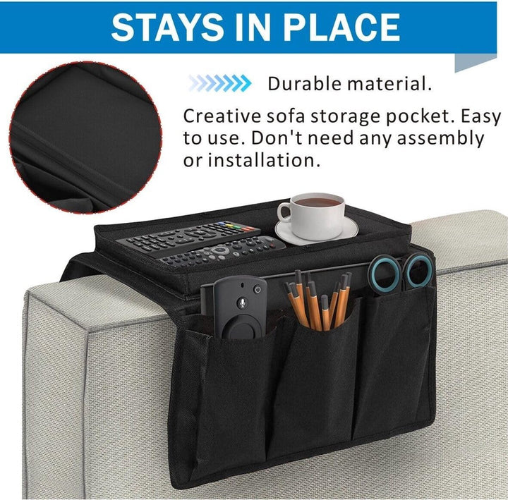 Sofa Armsteun Organizer Met Bekerhouder Lade, Bank Caddy TV Afstandsbediening Opslag Houder voor Mobiele Tabletten Tijdschriften Boek Bril Kabels Drinker Snacks Houder Pouch