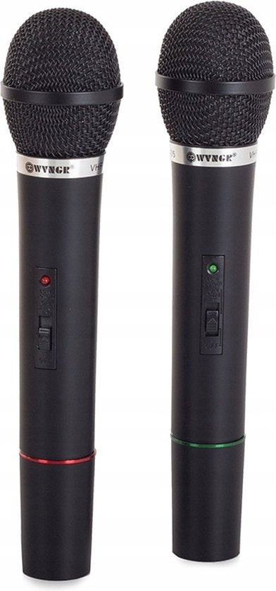 Karaoke set 2 draadloze microfoons en receiver Zwart