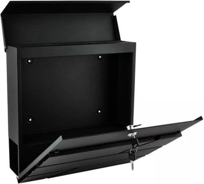 Malatec brievenbus – brievenbus met krantenrol – wandbrievenbus - antraciet