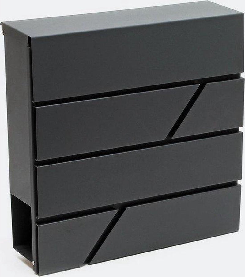 Malatec brievenbus – brievenbus met krantenrol – wandbrievenbus - antraciet