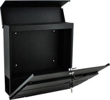 Malatec brievenbus – brievenbus met krantenrol – wandbrievenbus - antraciet