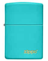 Zippo Aansteker Flat Turquoise Zippo Lasered