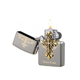 Zippo Special Asian Tribal Cross Emb. BK