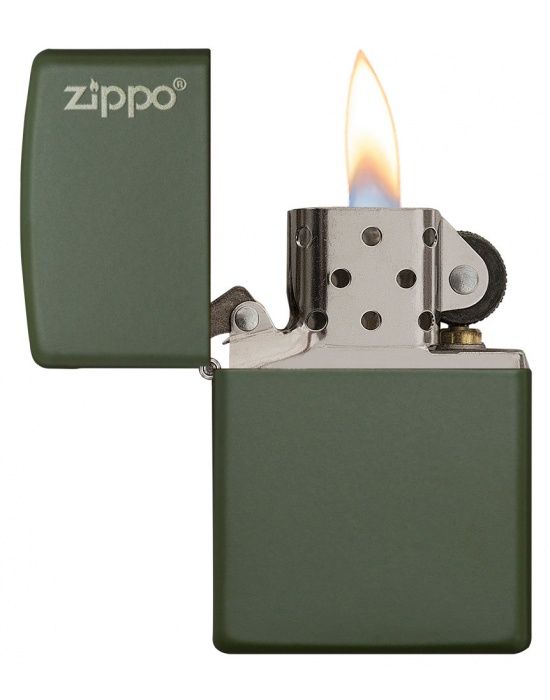 Zippo Aansteker Green Matte Met Logo