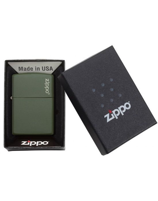 Zippo Aansteker Green Matte Met Logo