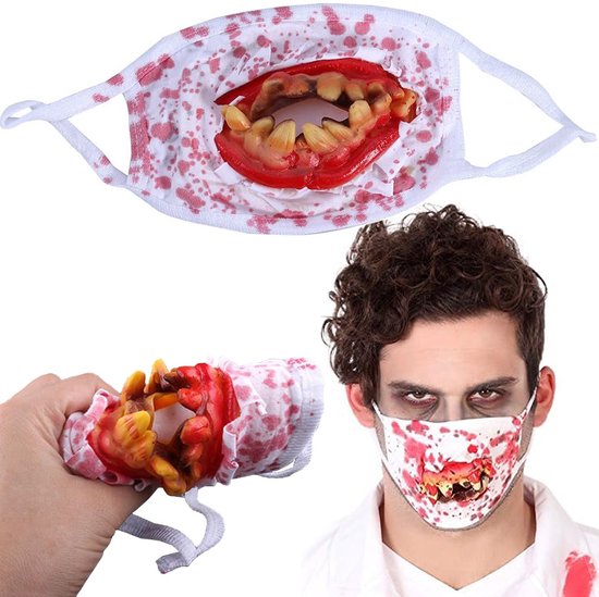 Zombie Mond Bloederige Tanden Masker