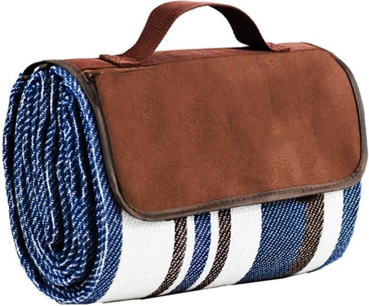Strand/Picknickmat Deluxe - Donkerblauw Gestreept