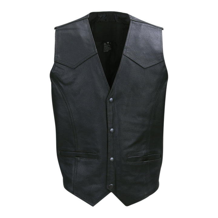 Leren Biker Vest Zonder Opdruk