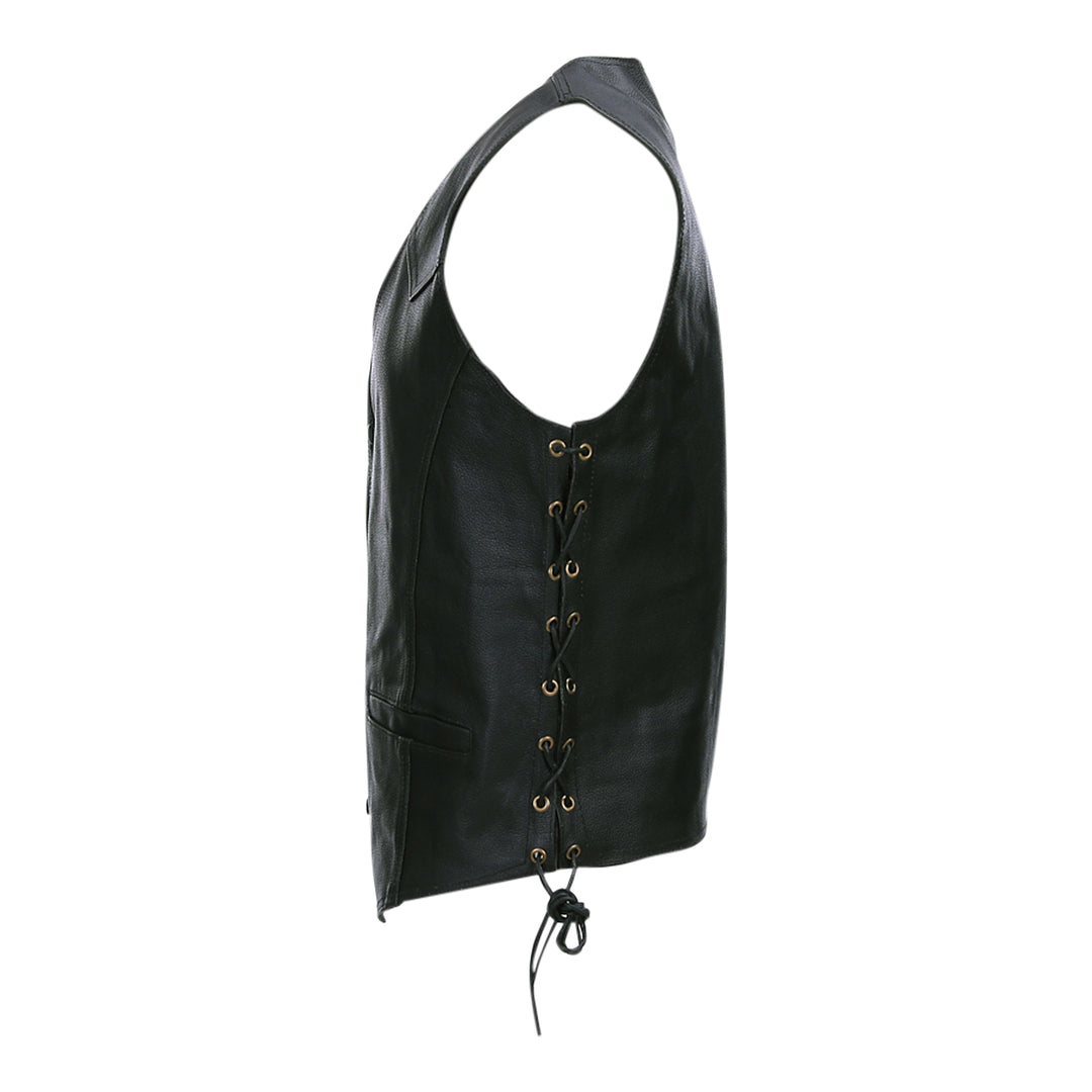 Leren Biker Vest Zonder Opdruk