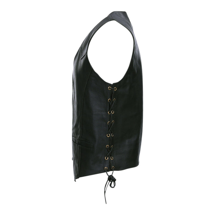 Leren Biker Vest Zonder Opdruk
