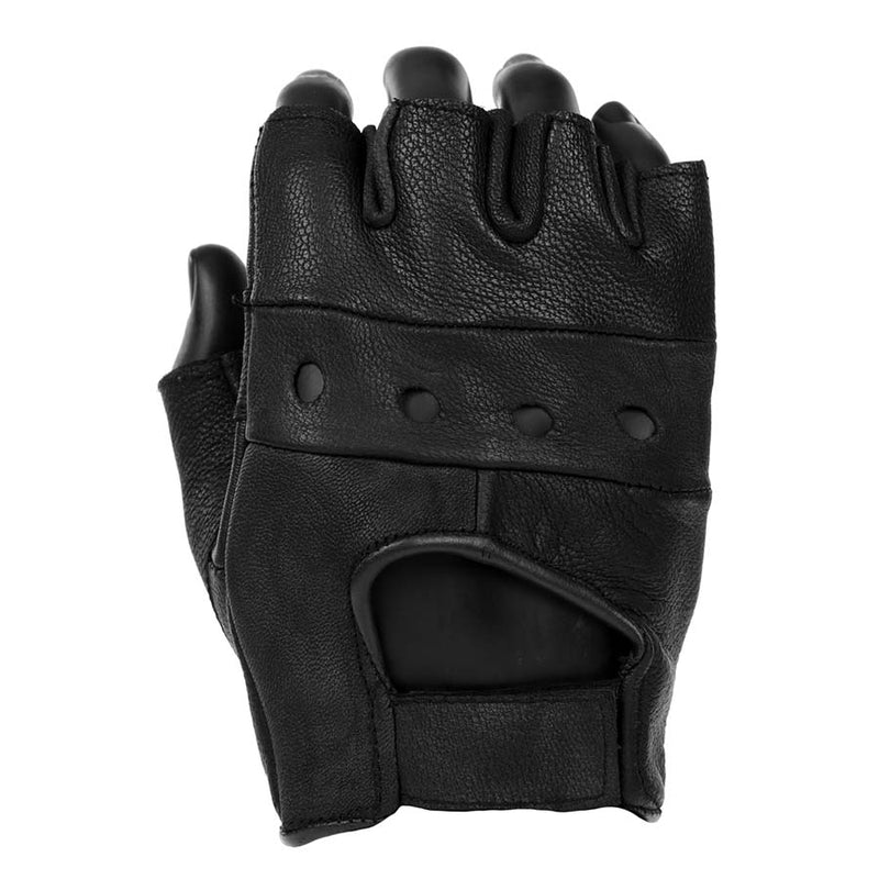 Fostex Lederen Handschoen Zonder Vingers - Zwart - Polsmof