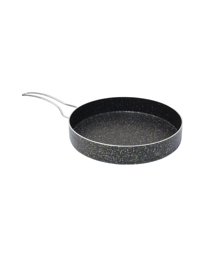 Granieten vis pan / koekenpan met deksel (28 cm)