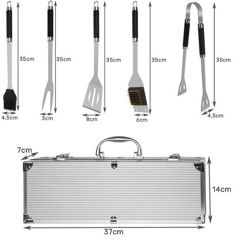 Barbeque Gereedschap Set - inclusief  Alluminium Koffer