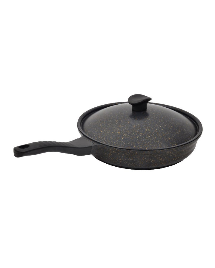 Granieten koekenpan met deksel (28 cm)
