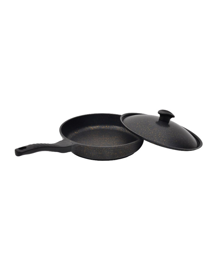 Granieten koekenpan met deksel (28 cm)