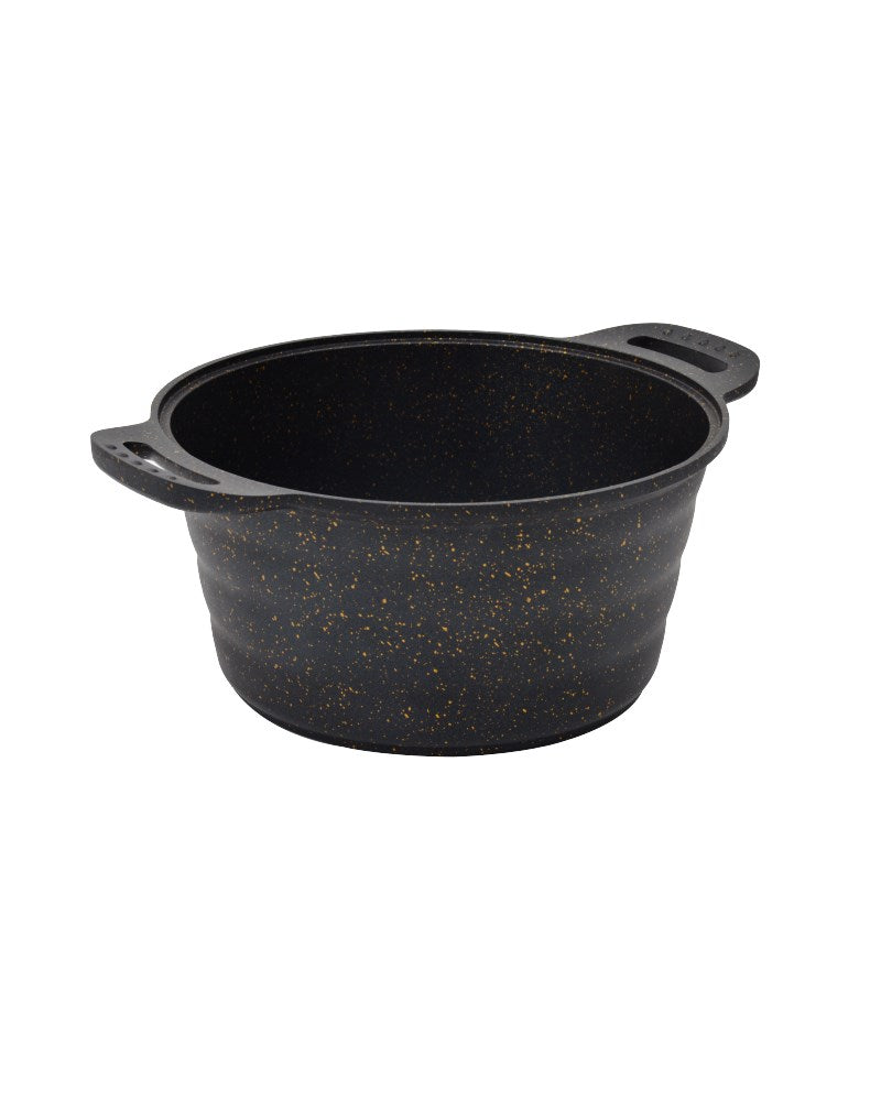 Granieten pan met deksel (24 cm)