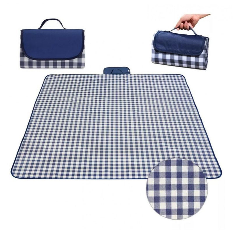Strand/Picknickmat - Donkerblauw Geruit