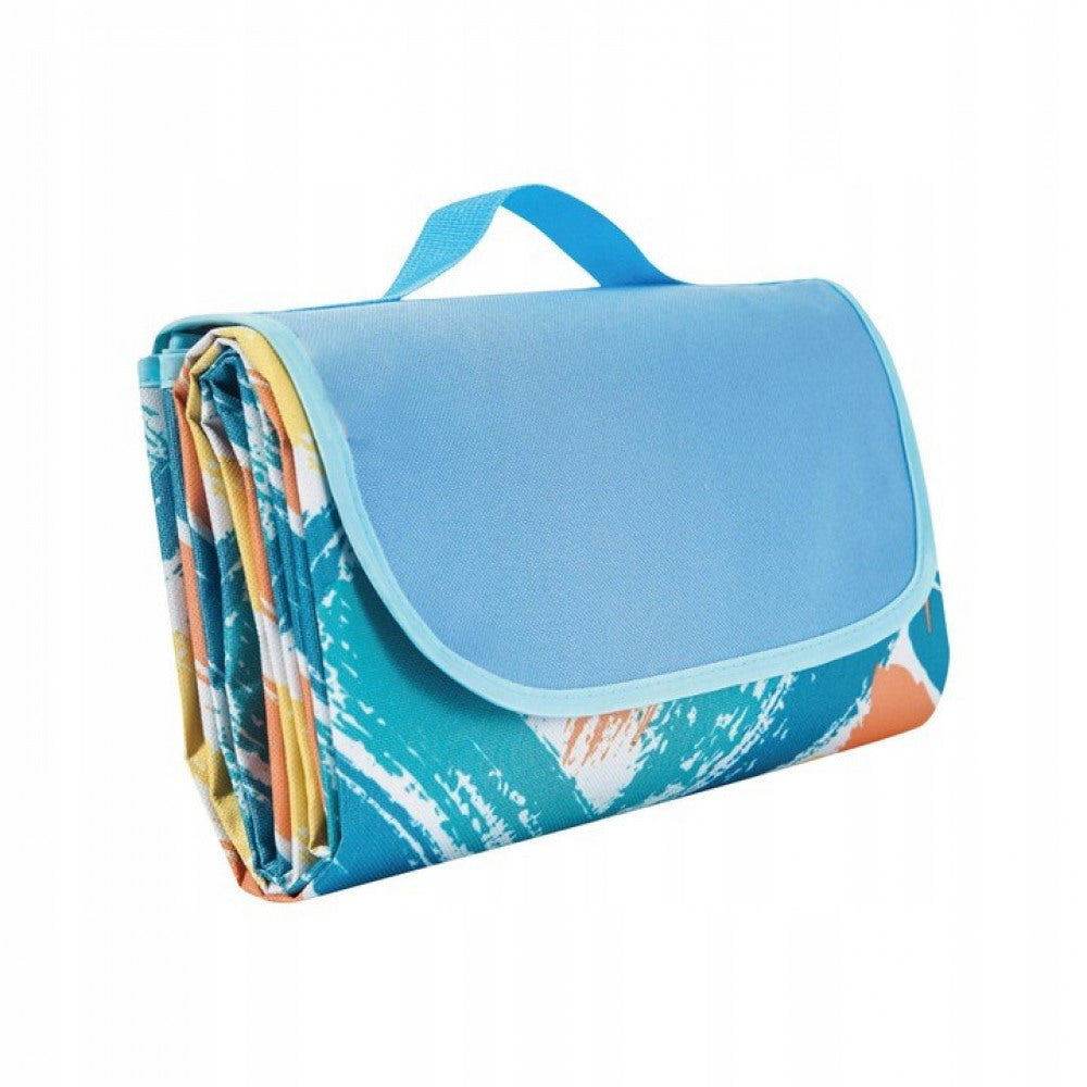 Strand/Picknickmat - Blauw Oranje Geel Zon Motief