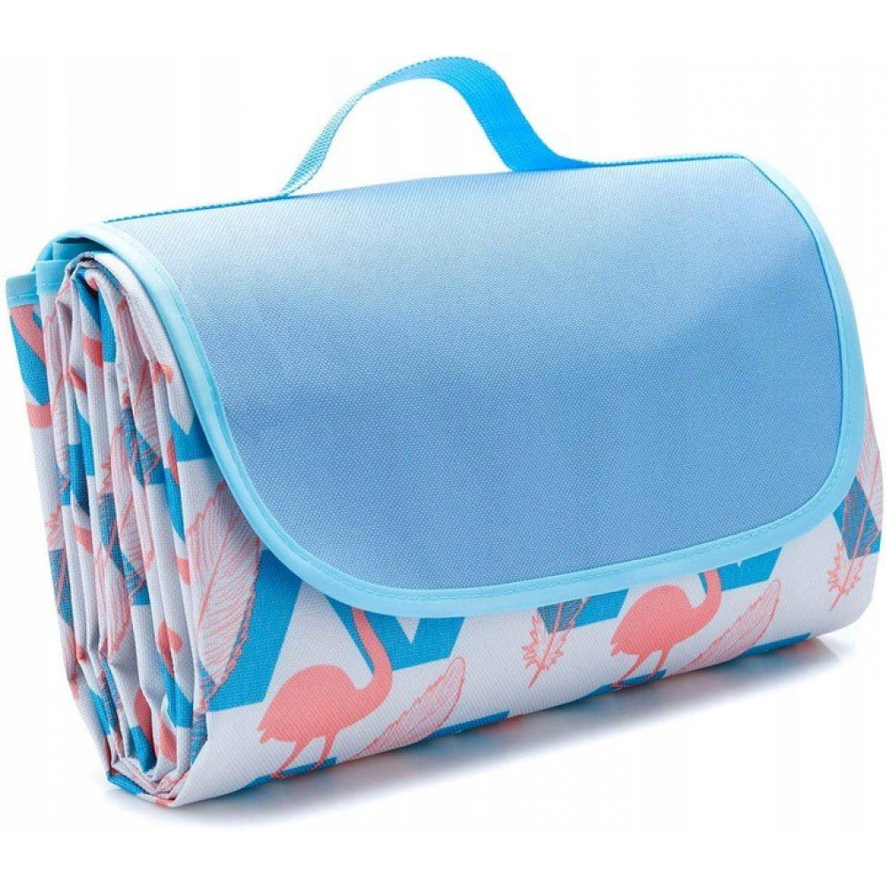 Strand/Picknickmat - Blauw Flamingo Motief