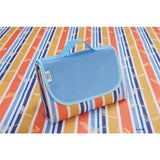 Strand/Picknickmat - Oranje Blauw Gestreept - Vlinder Motief