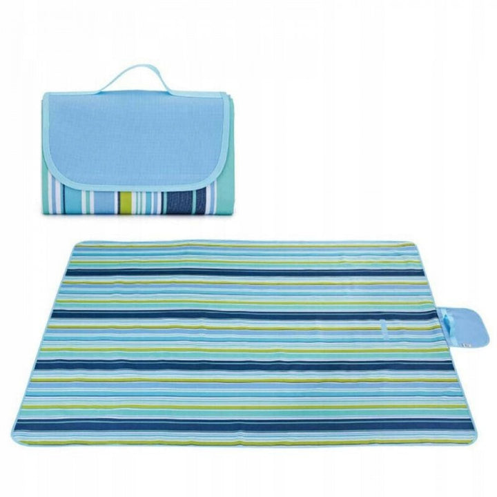 Strand/Picknickmat - Blauw Groen Gestreept