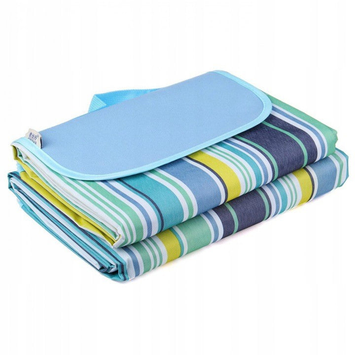 Strand/Picknickmat - Blauw Groen Gestreept