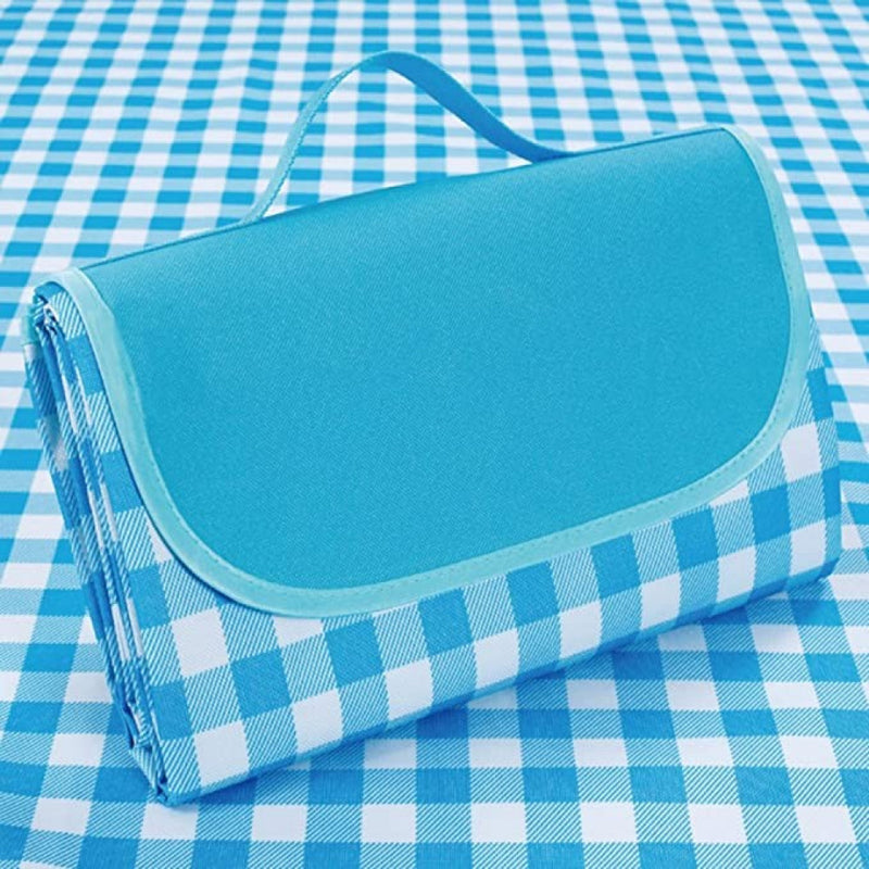 Strand/Picknickmat - Lichtblauw Geruit