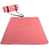 Strand/Picknickmat Rond - Rood Wit Ruiten