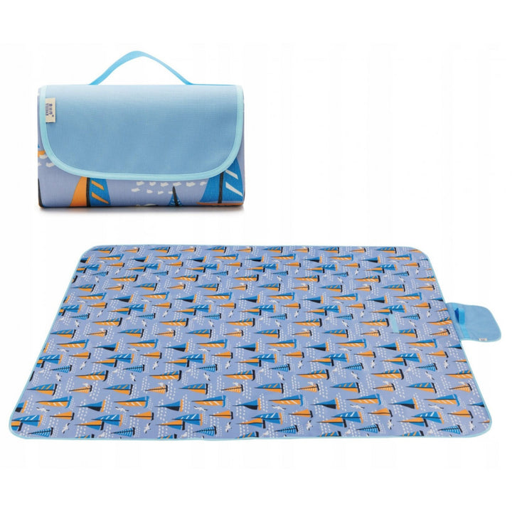 Strand/Picknickmat -Blauw Zeilboot Motief