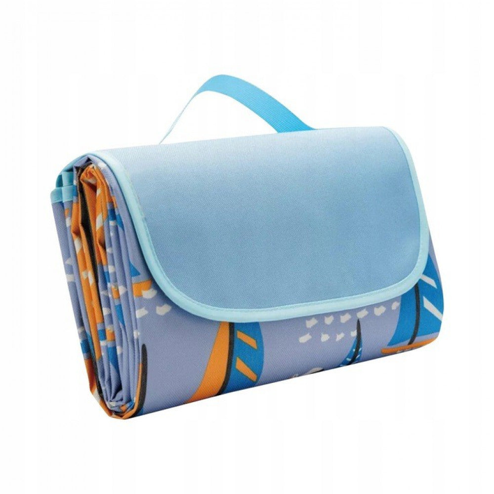 Strand/Picknickmat -Blauw Zeilboot Motief